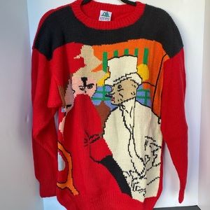 NEW 90’s Vintage Toulousse-Lautrec Art Sweater